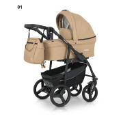 Verdi Travel col.01 (bēšs) eko āda Bērnu universālie rati 3in1